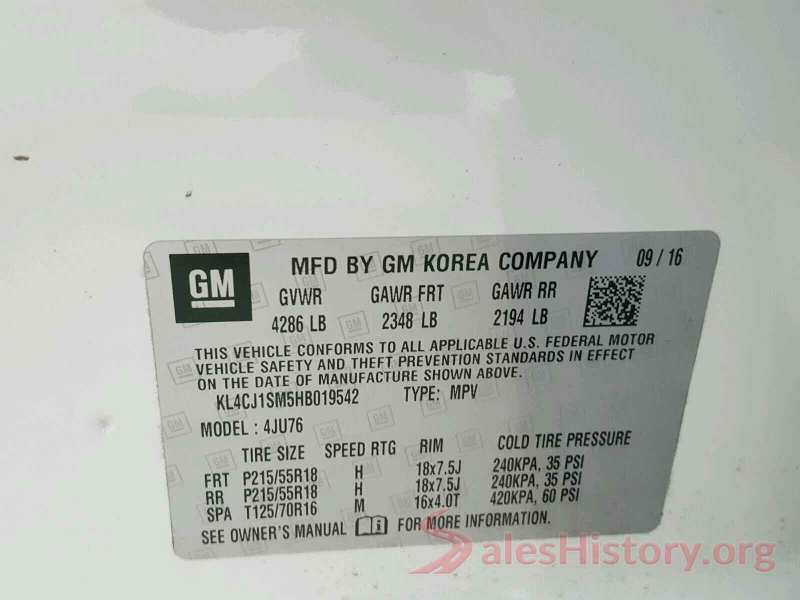 KL4CJ1SM5HB019542 2017 BUICK ENCORE