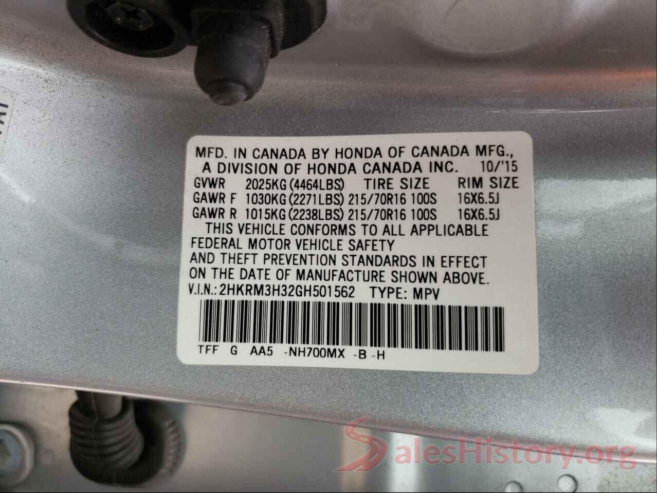 2HKRM3H32GH501562 2016 HONDA CRV