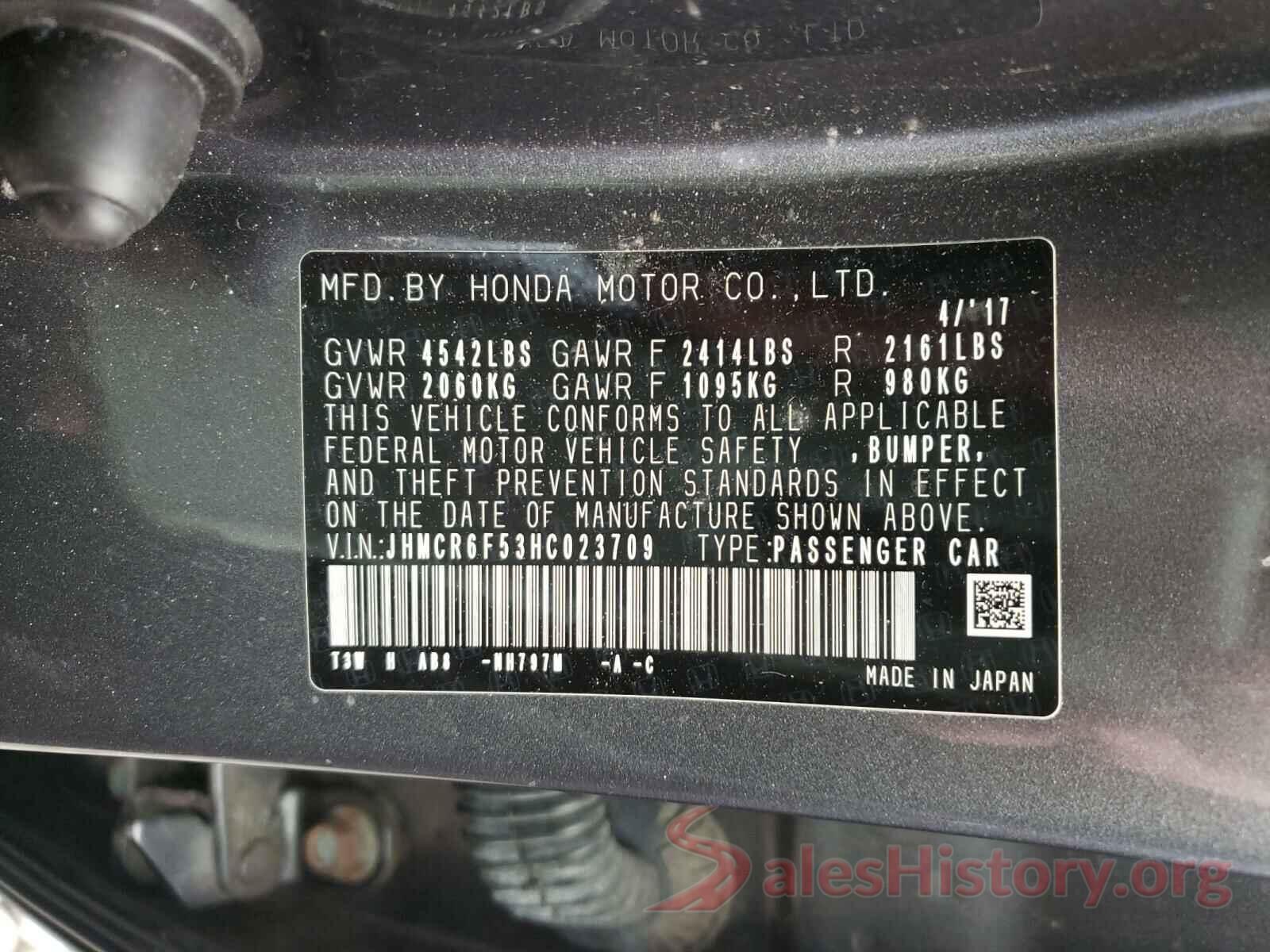 JHMCR6F53HC023709 2017 HONDA ACCORD