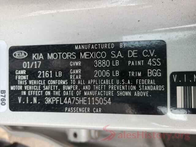 3KPFL4A75HE115054 2017 KIA FORTE