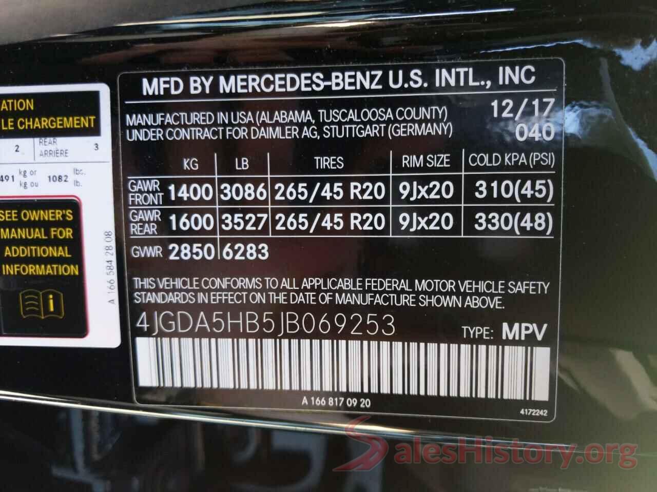 4JGDA5HB5JB069253 2018 MERCEDES-BENZ G CLASS