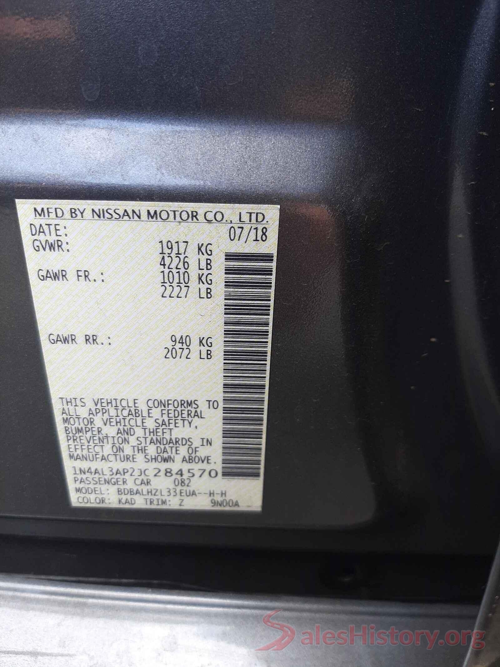 1N4AL3AP2JC284570 2018 NISSAN ALTIMA