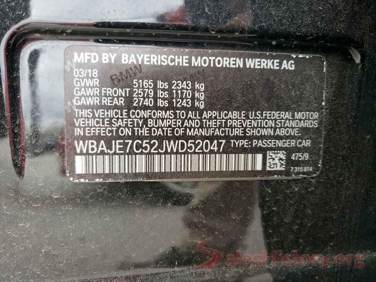 WBAJE7C52JWD52047 2018 BMW 5 SERIES