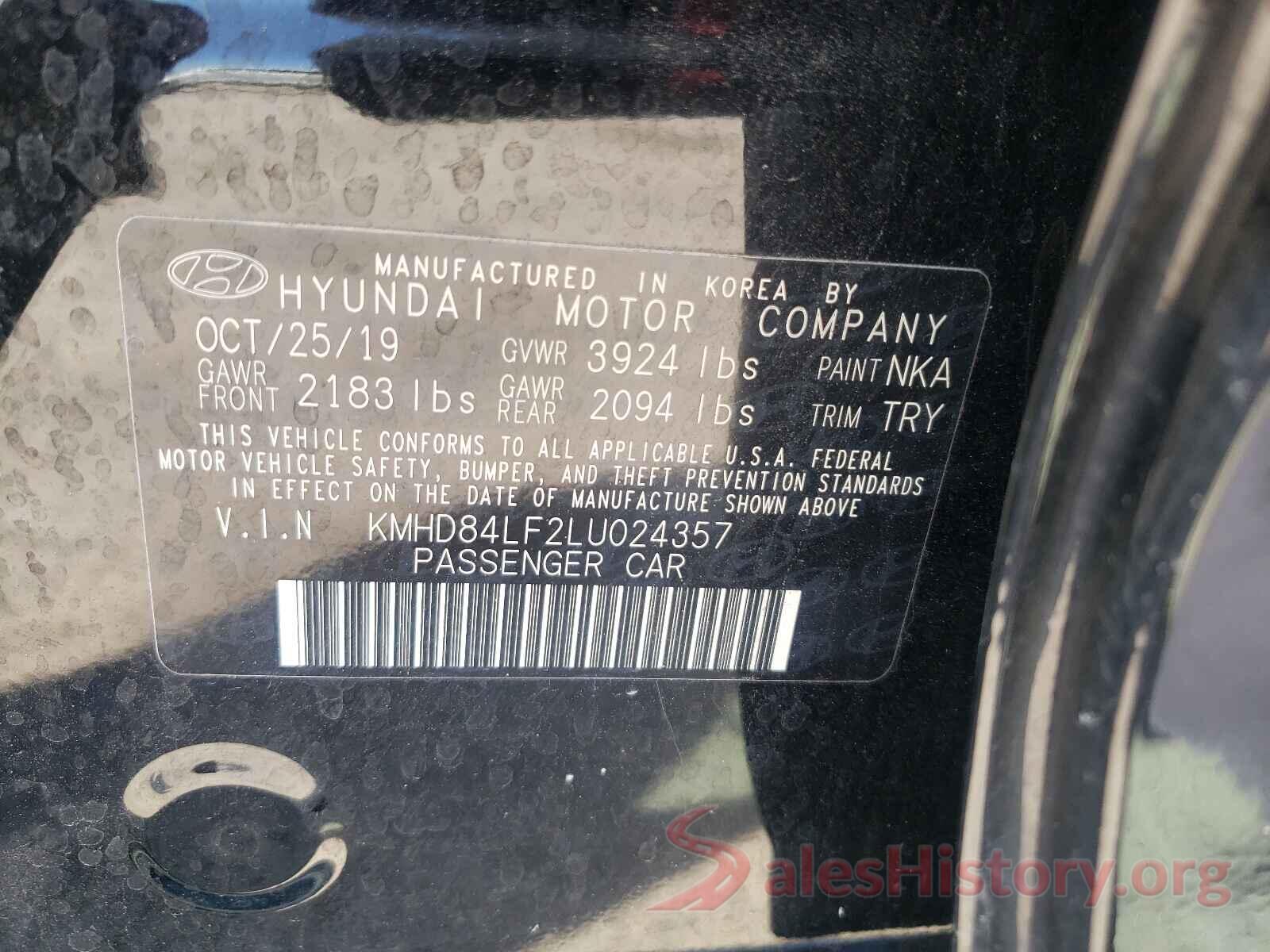 KMHD84LF2LU024357 2020 HYUNDAI ELANTRA