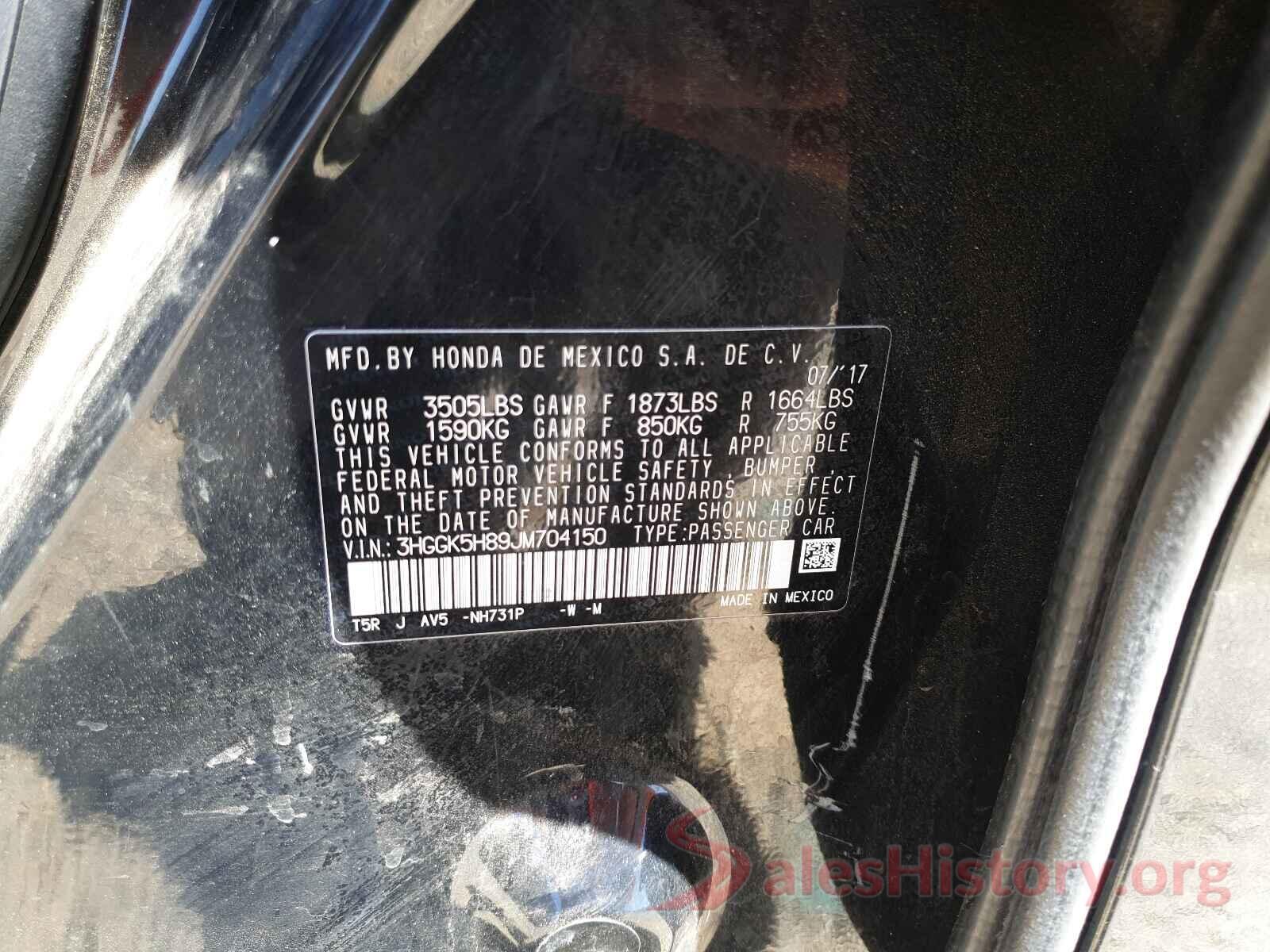 3HGGK5H89JM704150 2018 HONDA FIT