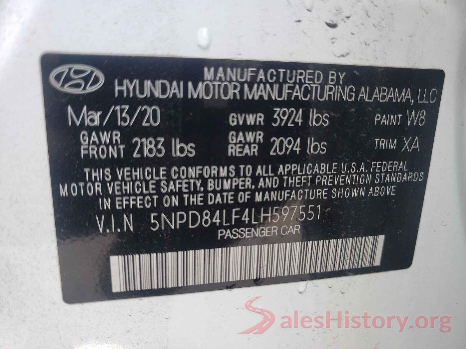 5NPD84LF4LH597551 2020 HYUNDAI ELANTRA