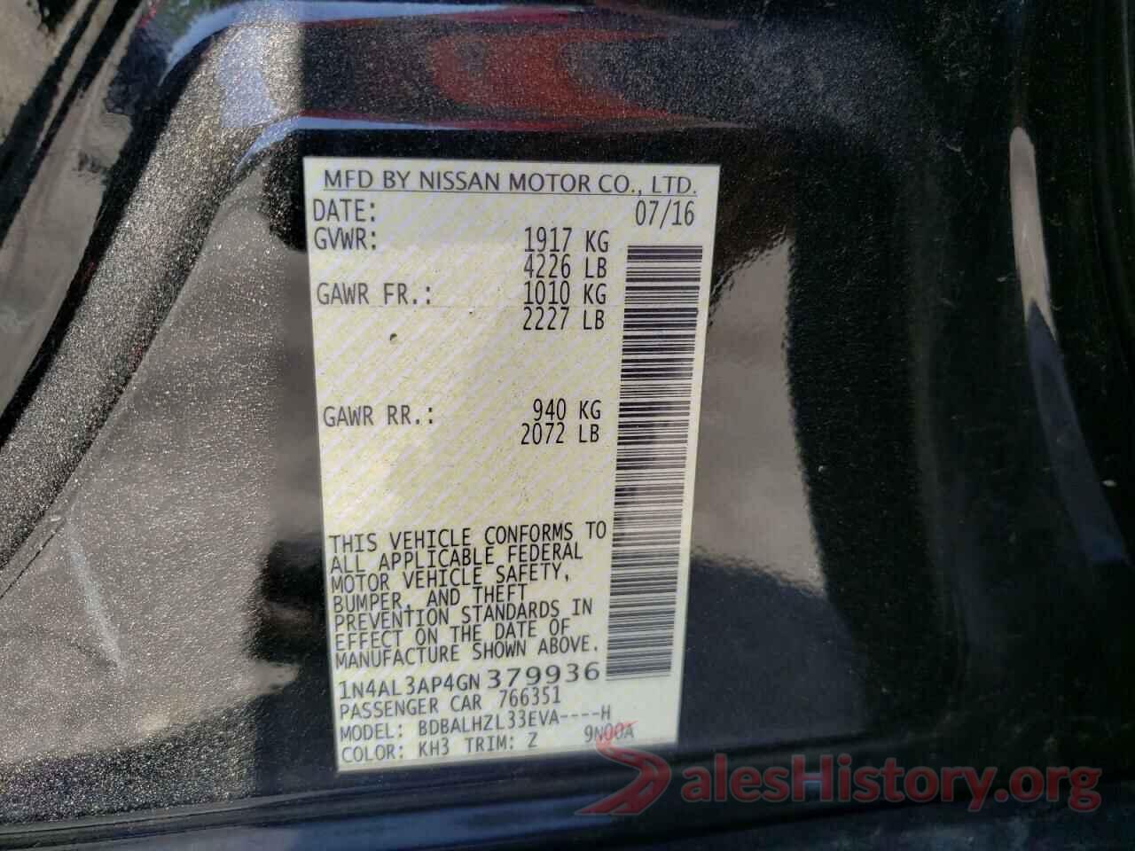 1N4AL3AP4GN379936 2016 NISSAN ALTIMA