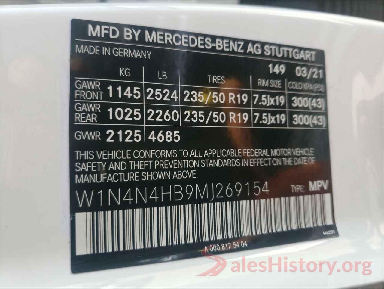 W1N4N4HB9MJ269154 2021 MERCEDES-BENZ GLA-CLASS