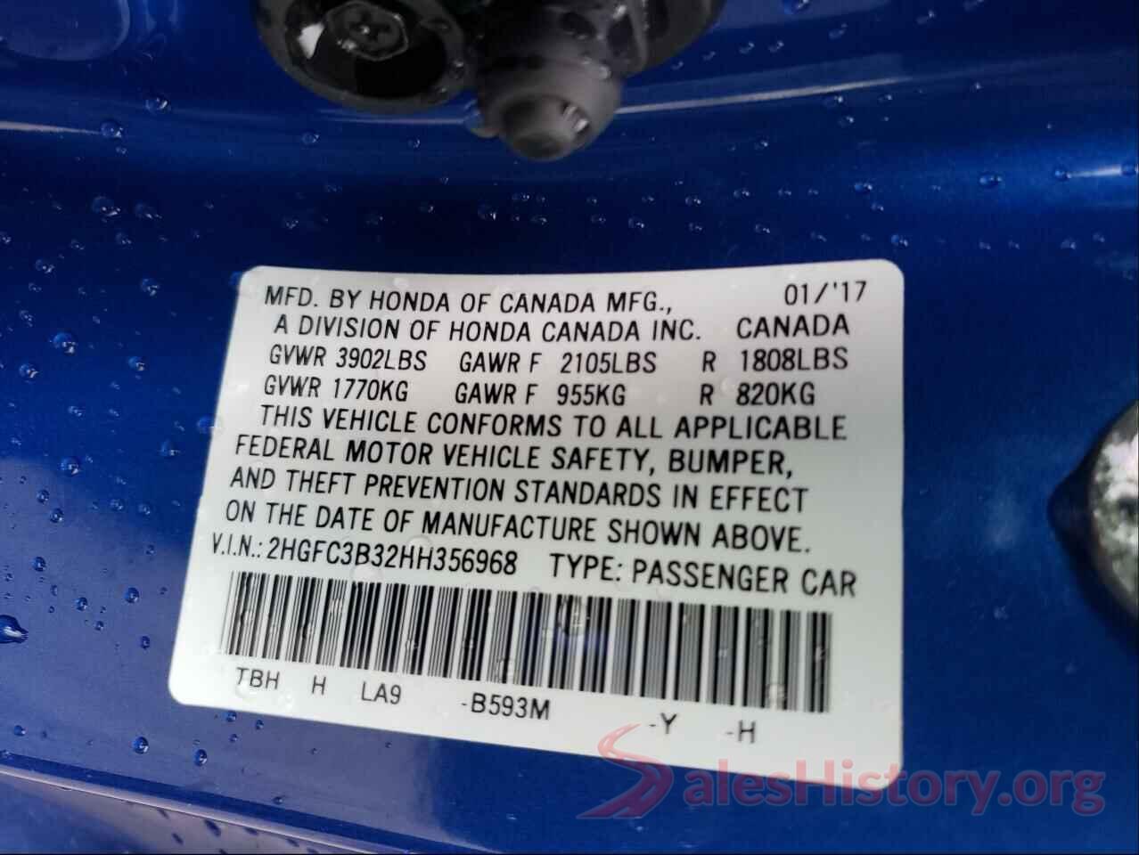 2HGFC3B32HH356968 2017 HONDA CIVIC