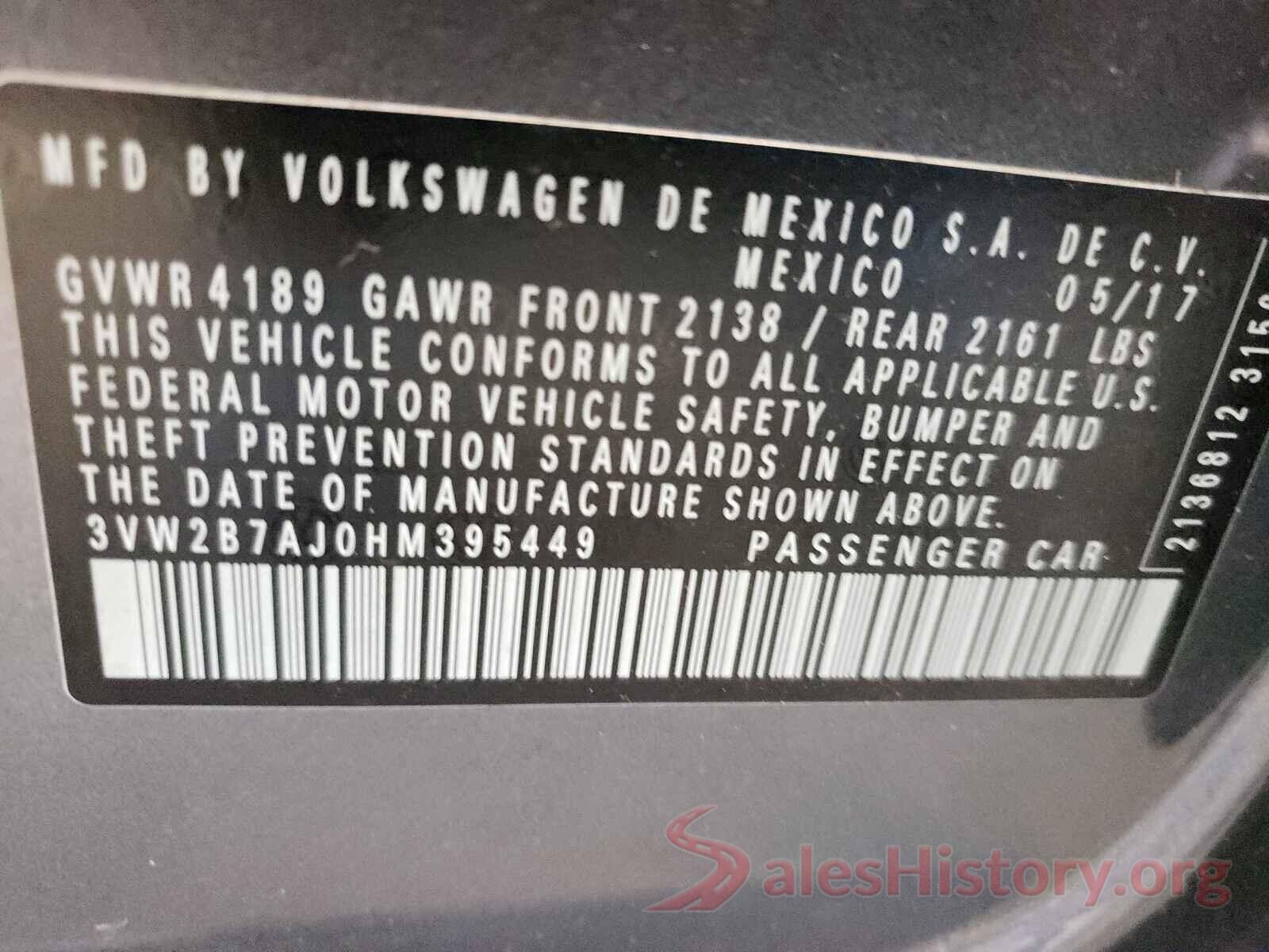 3VW2B7AJ0HM395449 2017 VOLKSWAGEN JETTA