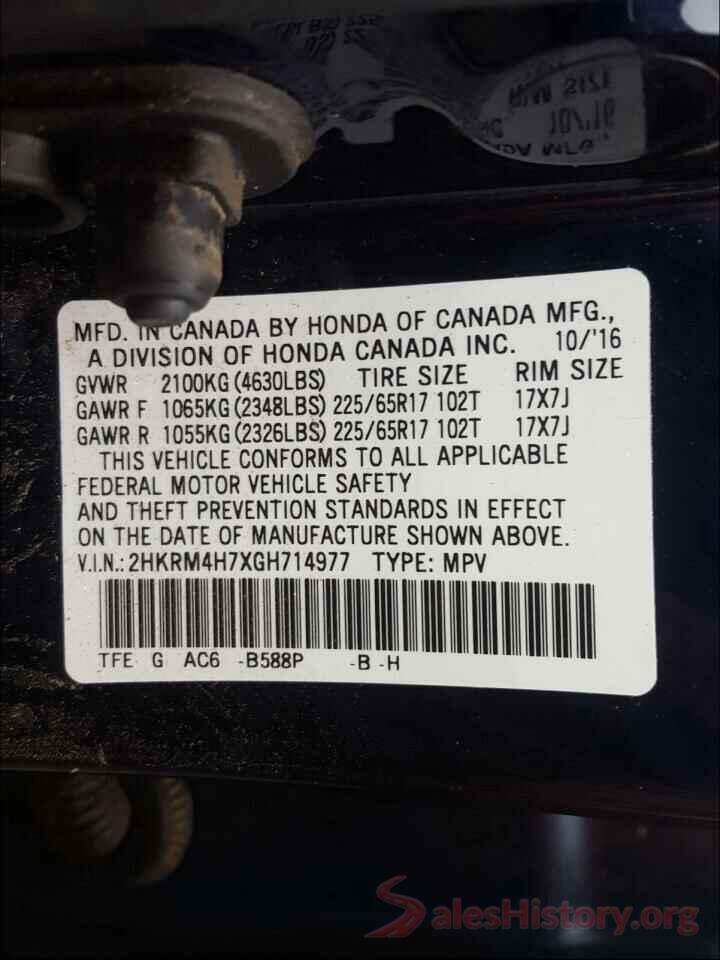 2HKRM4H7XGH714977 2016 HONDA CRV