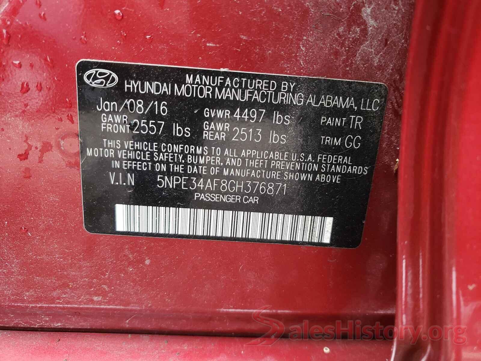 5NPE34AF8GH376871 2016 HYUNDAI SONATA