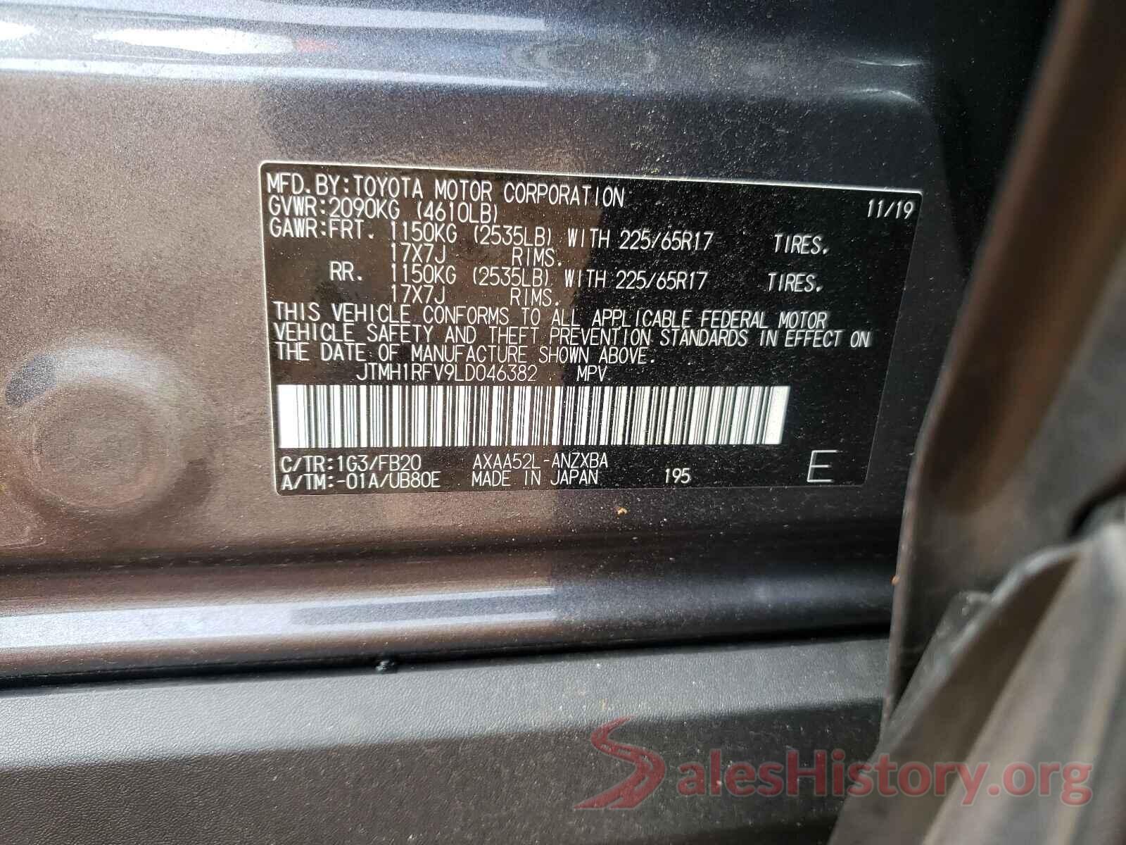 JTMH1RFV9LD046382 2020 TOYOTA RAV4