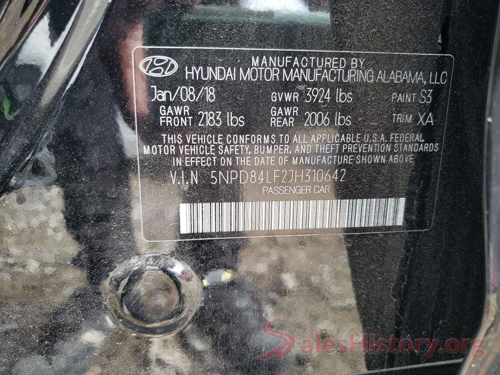 5NPD84LF2JH310642 2018 HYUNDAI ELANTRA