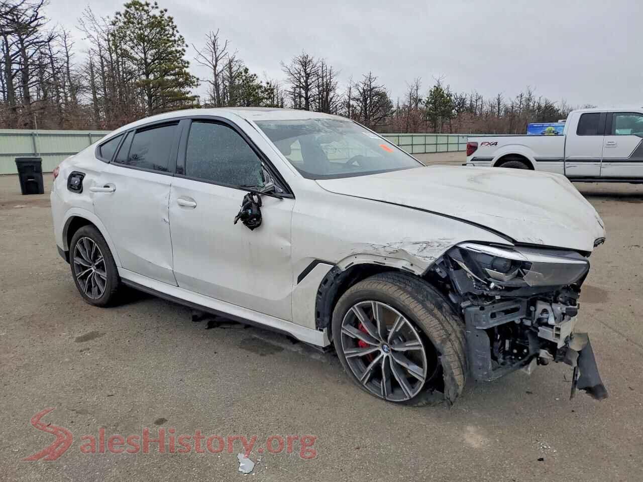 2021 BMW X6 VIN 5UXCY8C02M9H68663, rear 3/4 view