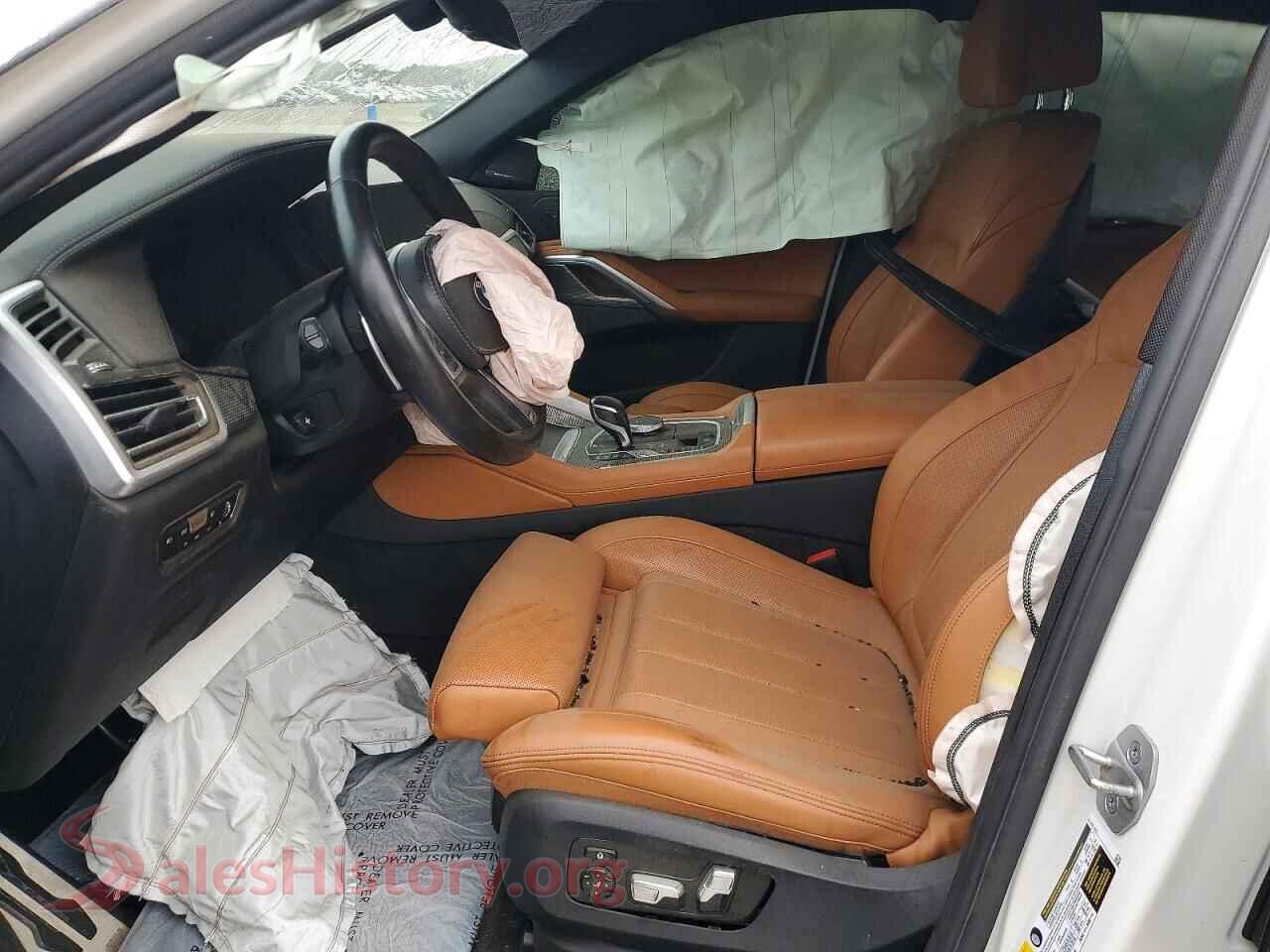 2021 BMW X6 VIN 5UXCY8C02M9H68663, engine bay