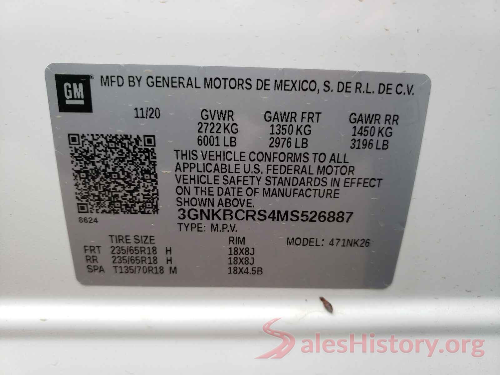 3GNKBCRS4MS526887 2021 CHEVROLET BLAZER