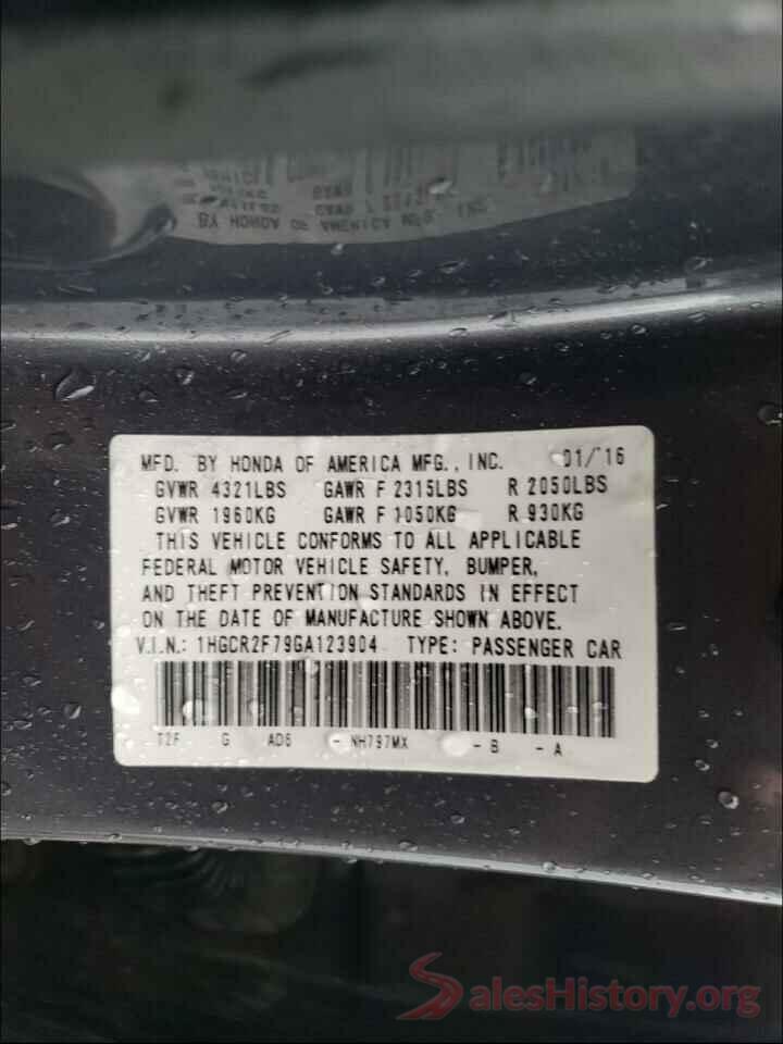 1HGCR2F79GA123904 2016 HONDA ACCORD