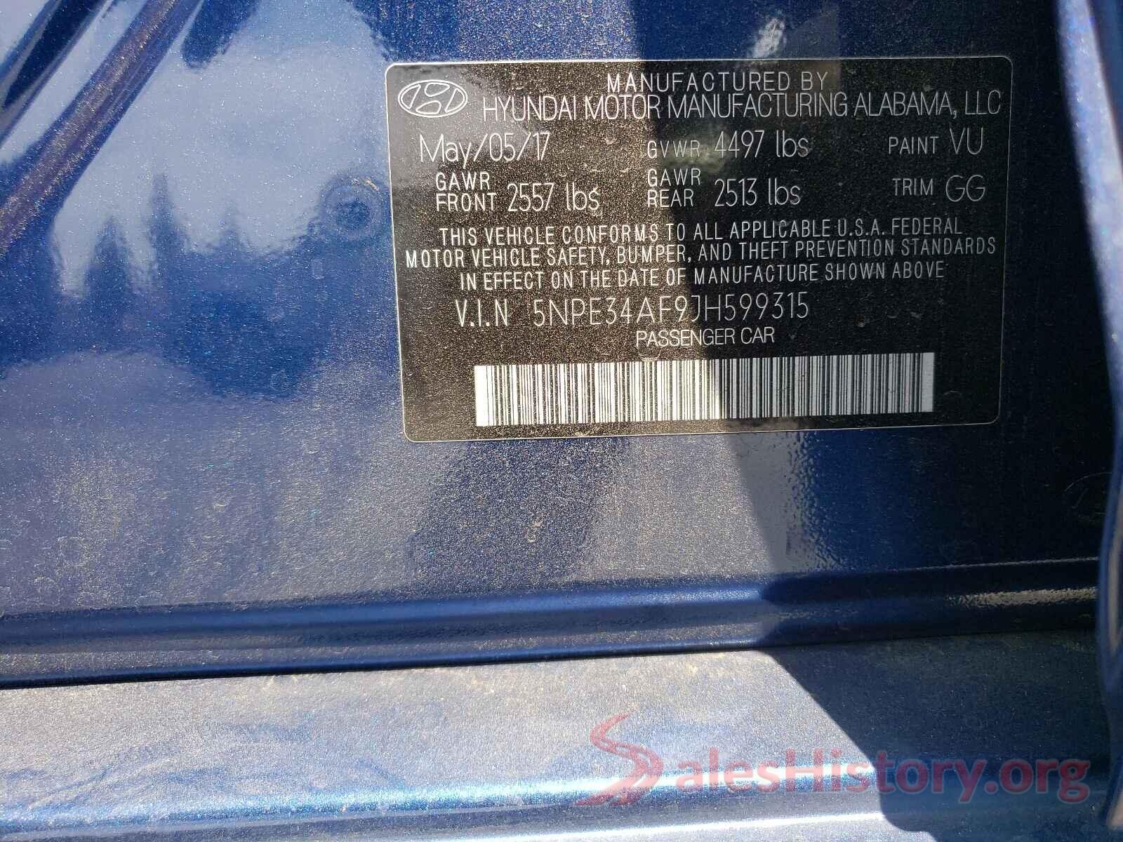 5NPE34AF9JH599315 2018 HYUNDAI SONATA