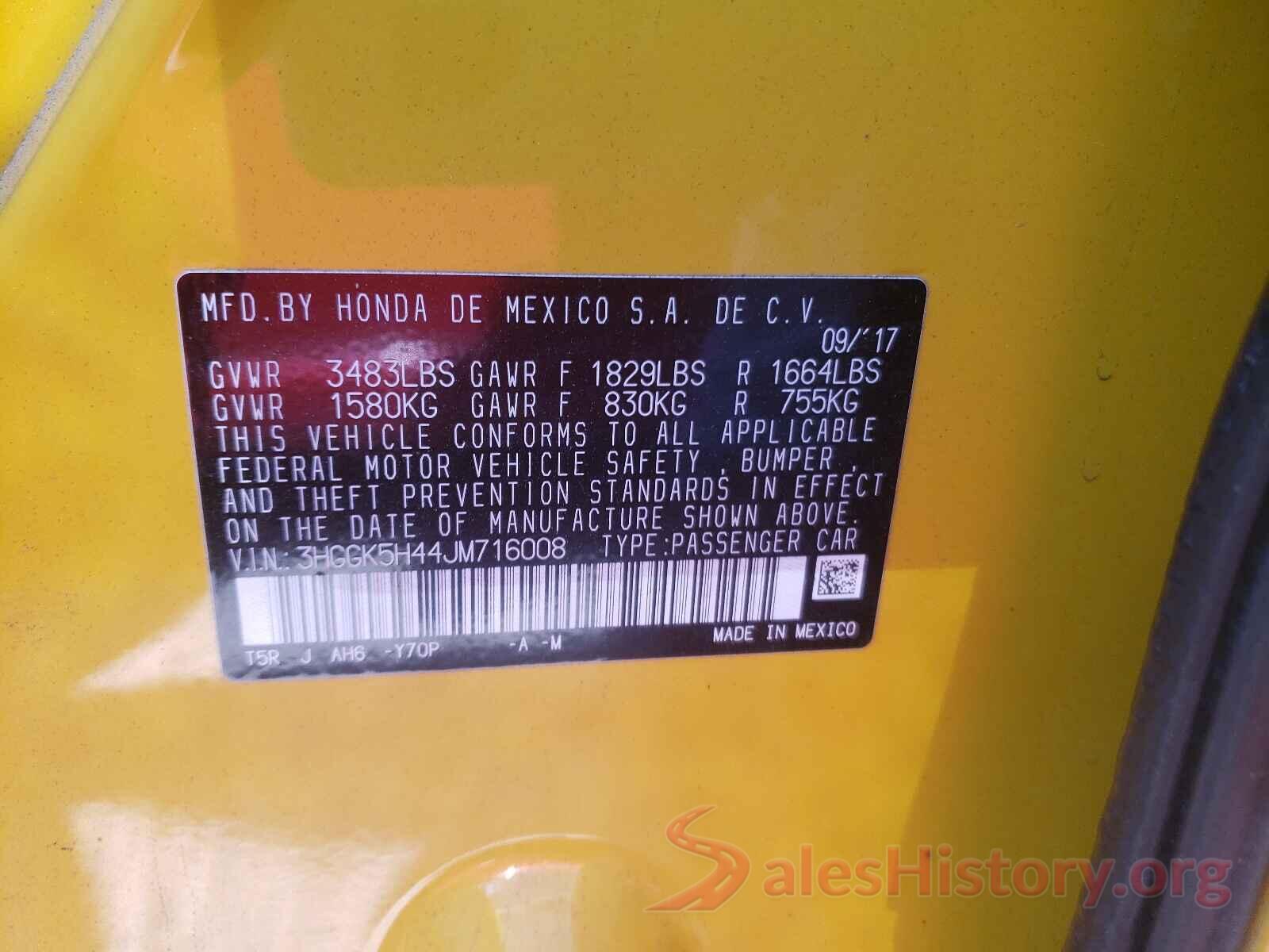 3HGGK5H44JM716008 2018 HONDA FIT