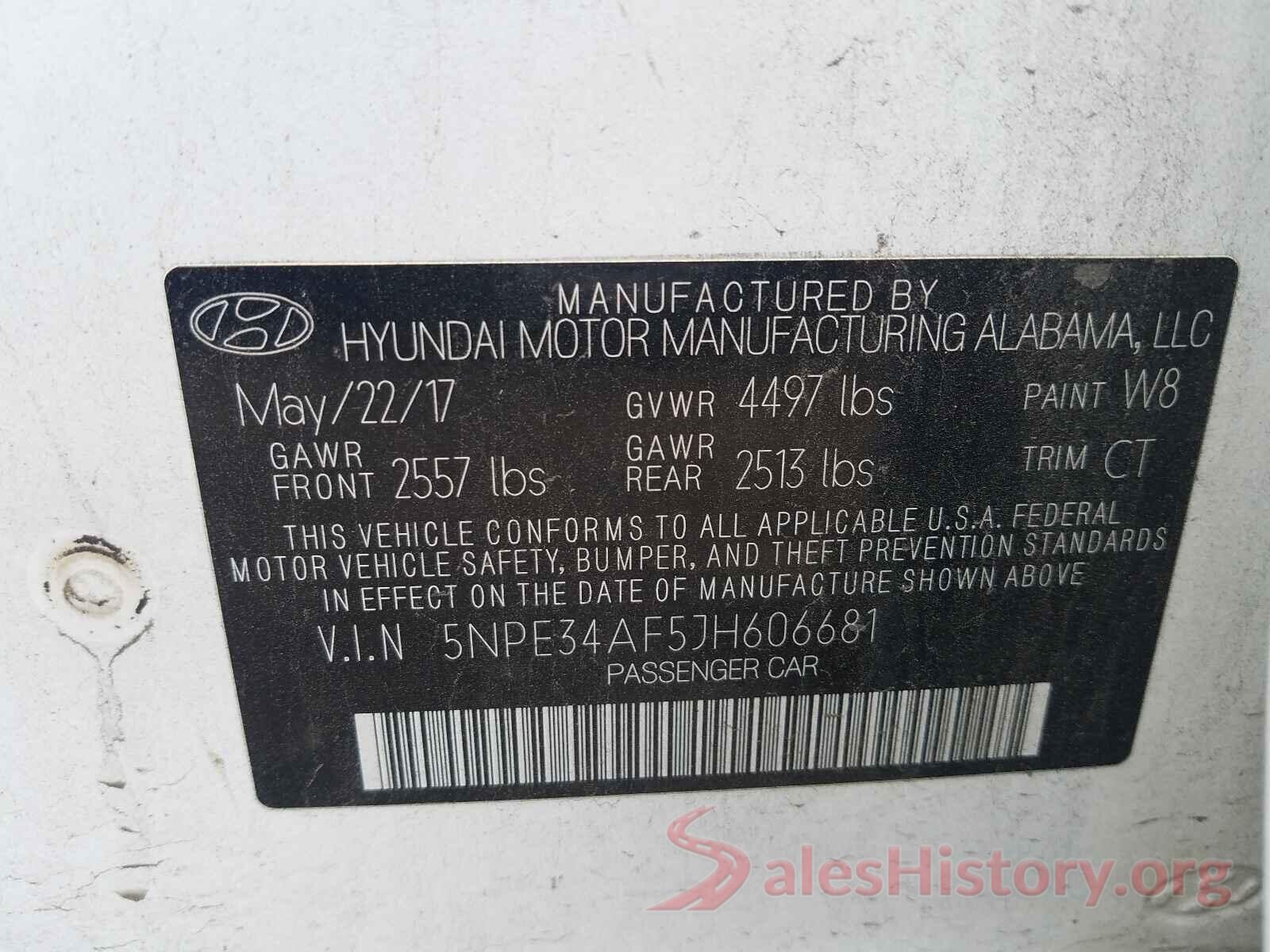 5NPE34AF5JH606681 2018 HYUNDAI SONATA