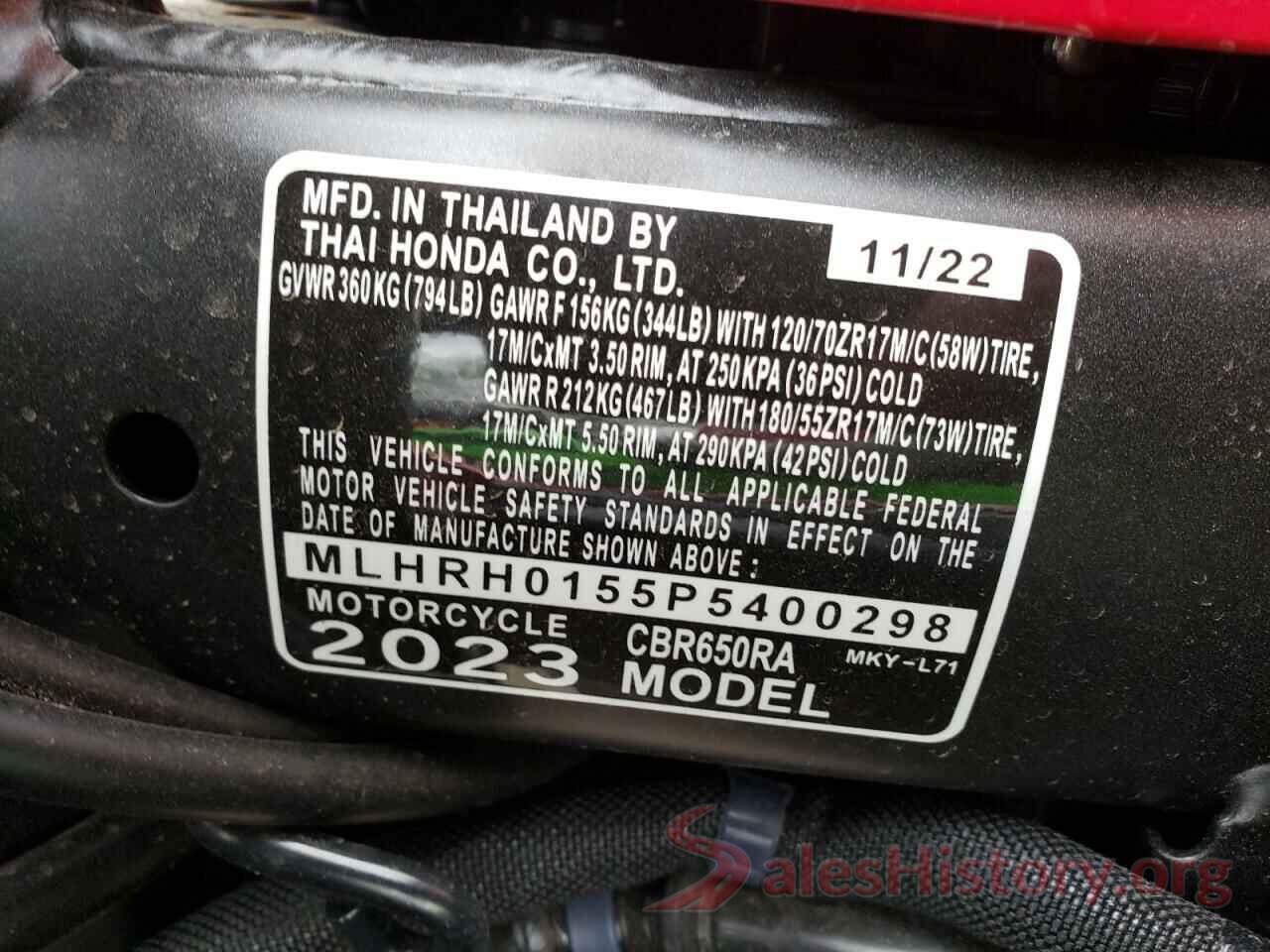 MLHRH0155P5400298 2023 HONDA CBR CYCLE