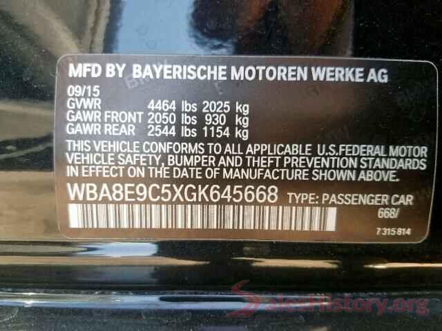 WBA8E9C5XGK645668 2016 BMW 3 SERIES