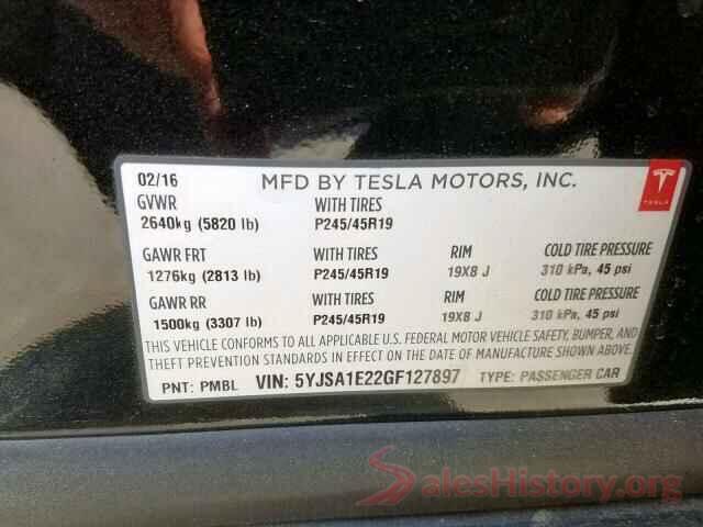 5YJSA1E22GF127897 2016 TESLA MODEL S