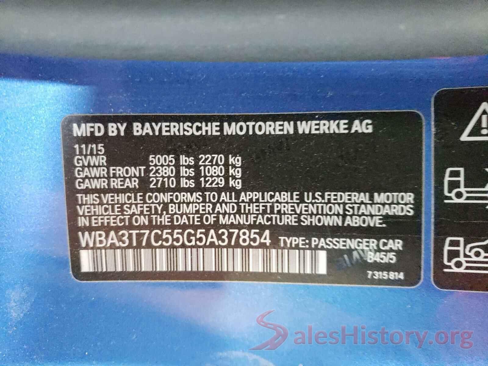 WBA3T7C55G5A37854 2016 BMW 4 SERIES