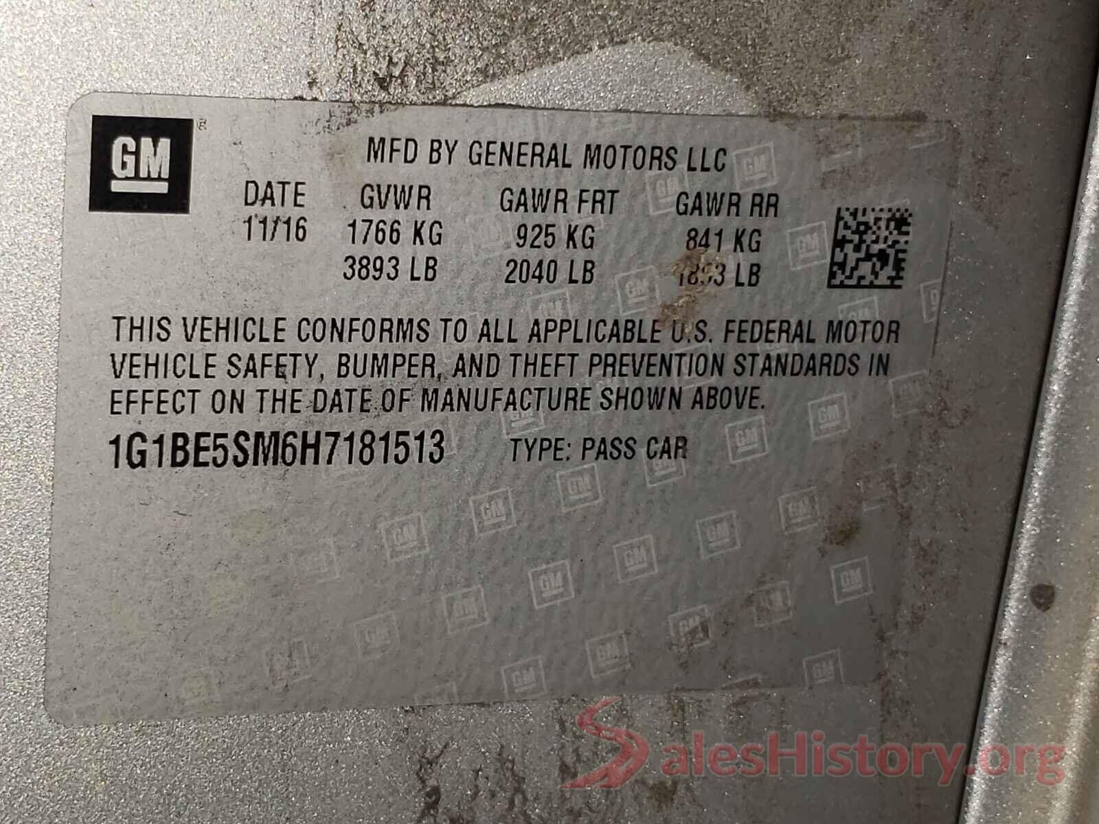 1G1BE5SM6H7181513 2017 CHEVROLET CRUZE