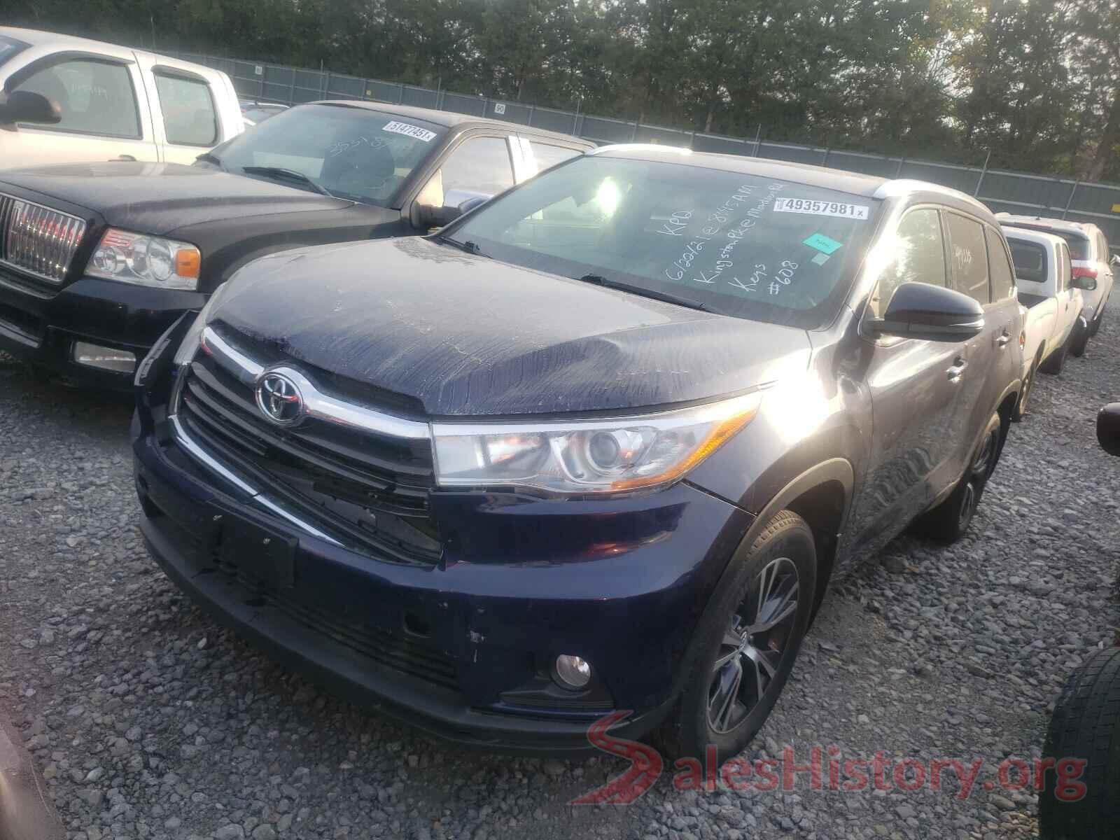 5TDJKRFH3GS346616 2016 TOYOTA HIGHLANDER