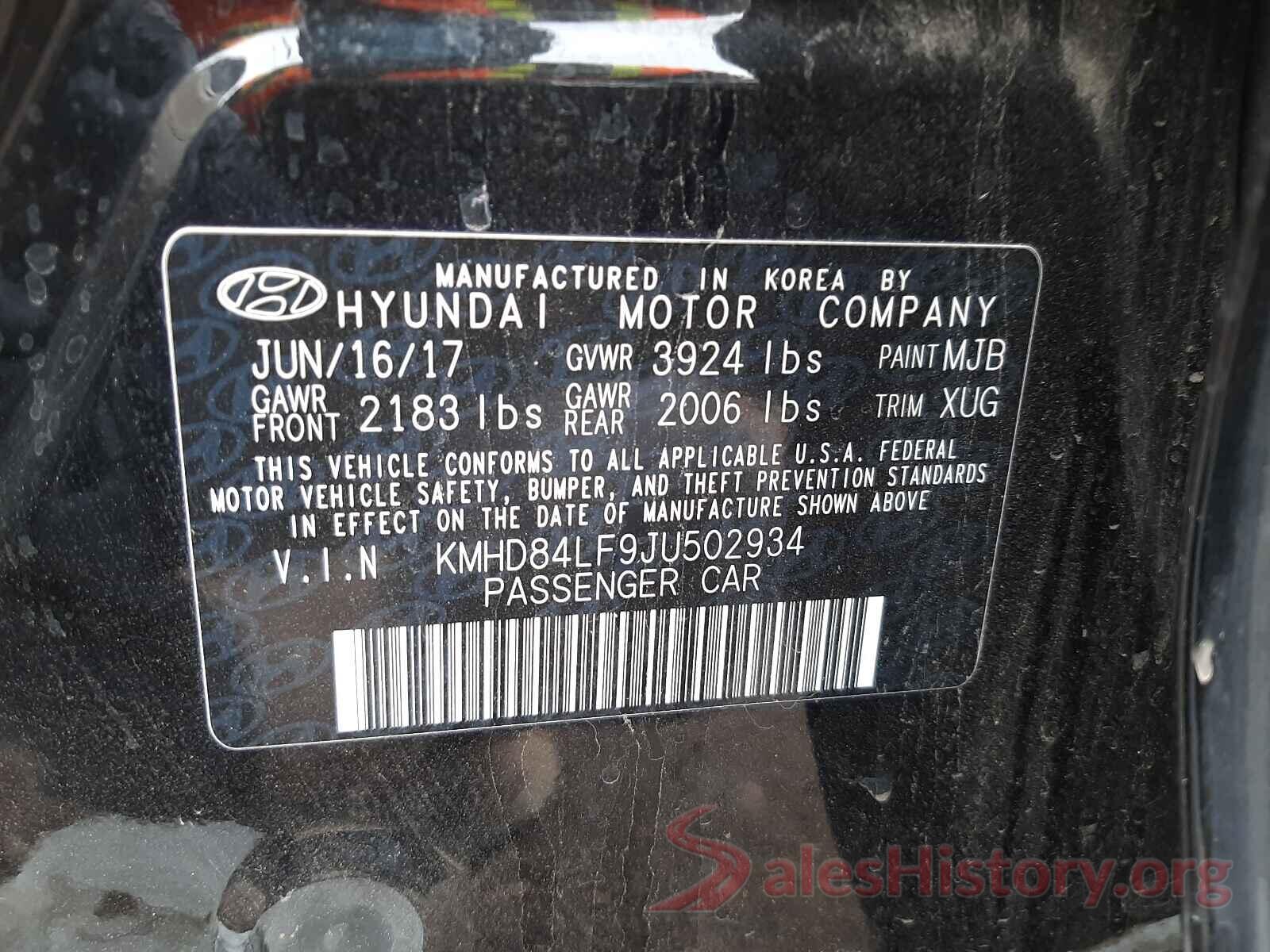 KMHD84LF9JU502934 2018 HYUNDAI ELANTRA