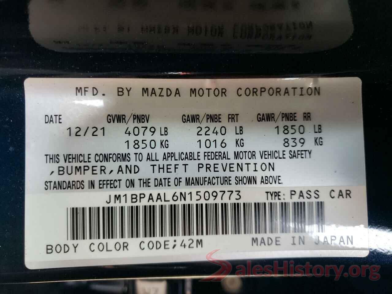 JM1BPAAL6N1509773 2022 MAZDA 3