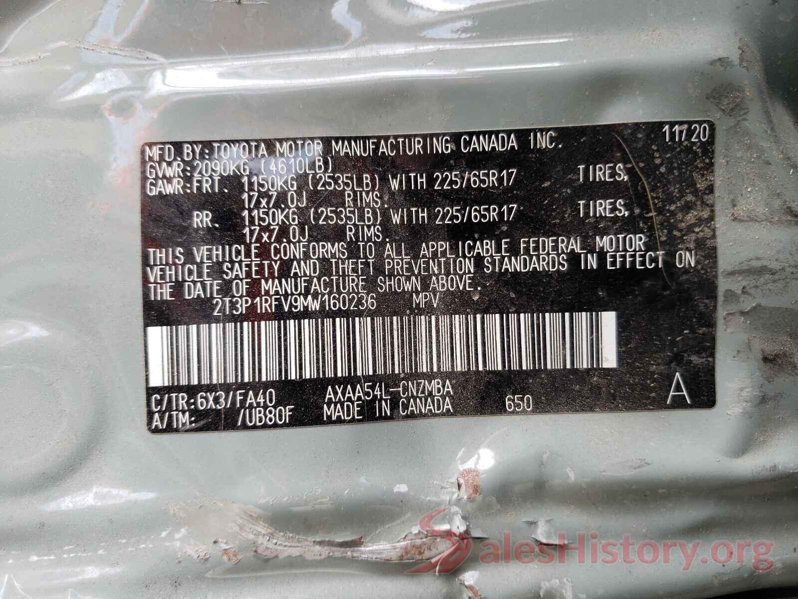 2T3P1RFV9MW160236 2021 TOYOTA RAV4