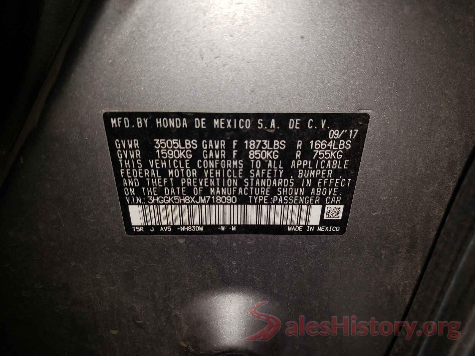 3HGGK5H8XJM718090 2018 HONDA FIT