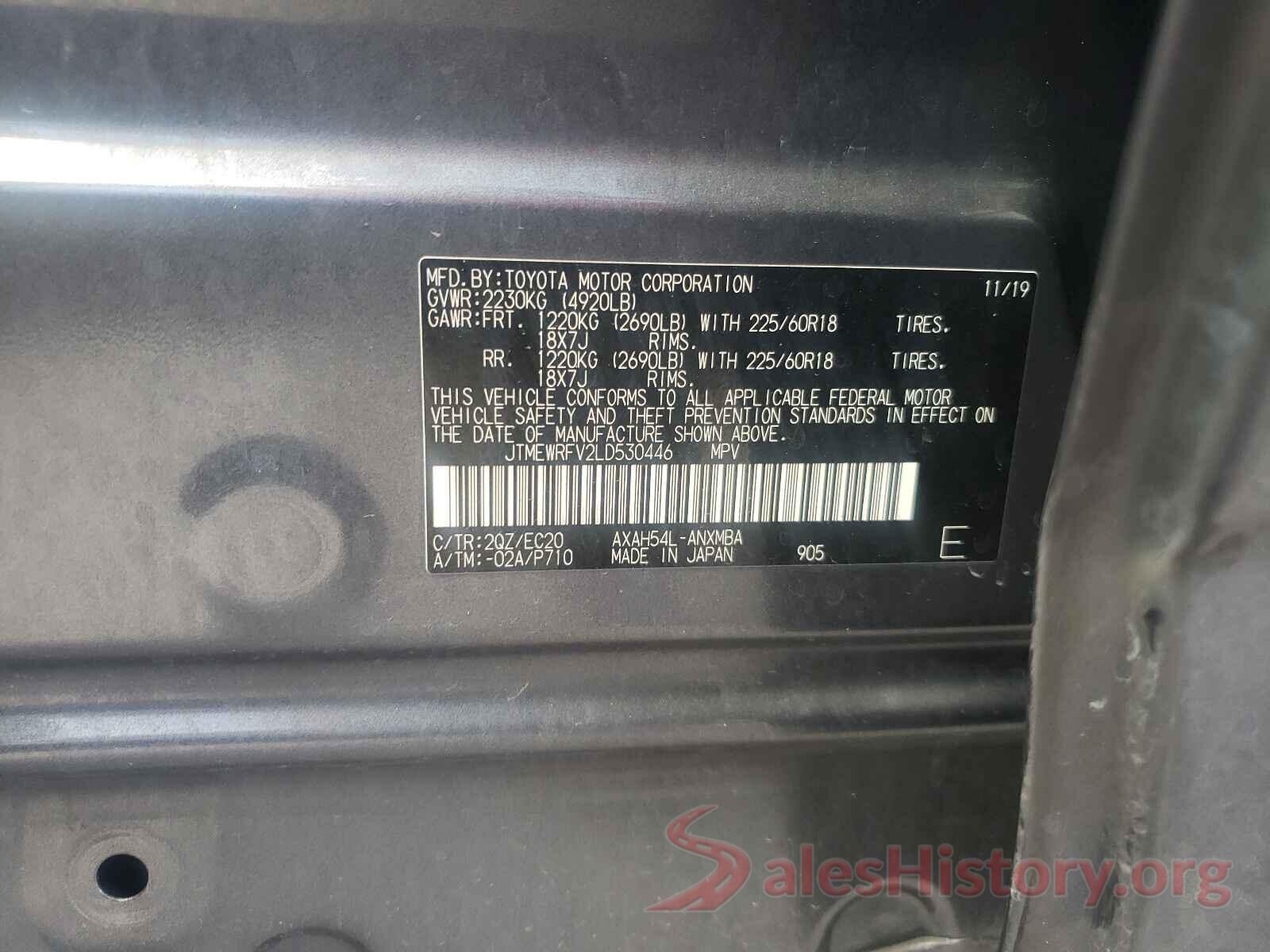 JTMEWRFV2LD530446 2020 TOYOTA RAV4