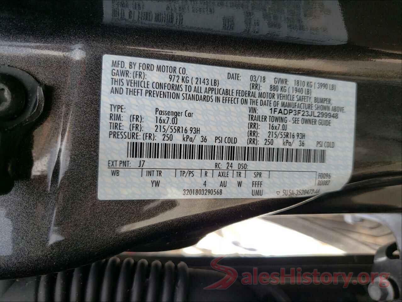 1FADP3F23JL299948 2018 FORD FOCUS