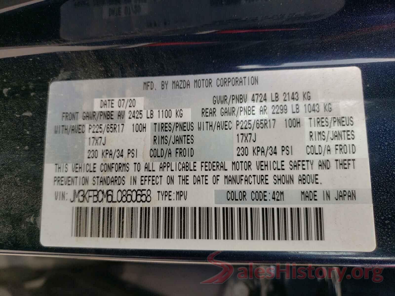 JM3KFBCM6L0860658 2020 MAZDA CX-5