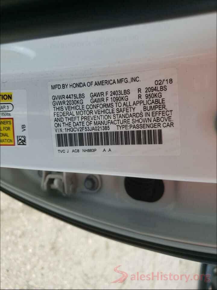 1HGCV2F53JA021385 2018 HONDA ACCORD