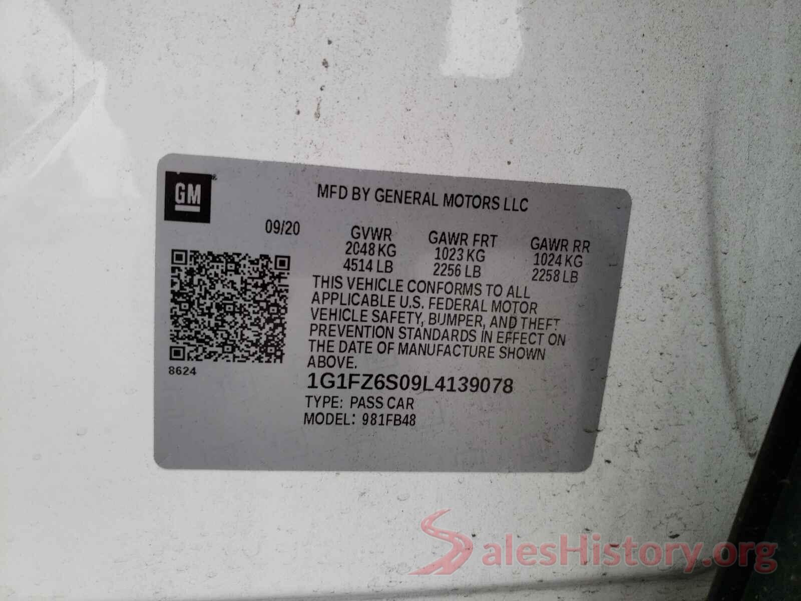 1G1FZ6S09L4139078 2020 CHEVROLET BOLT