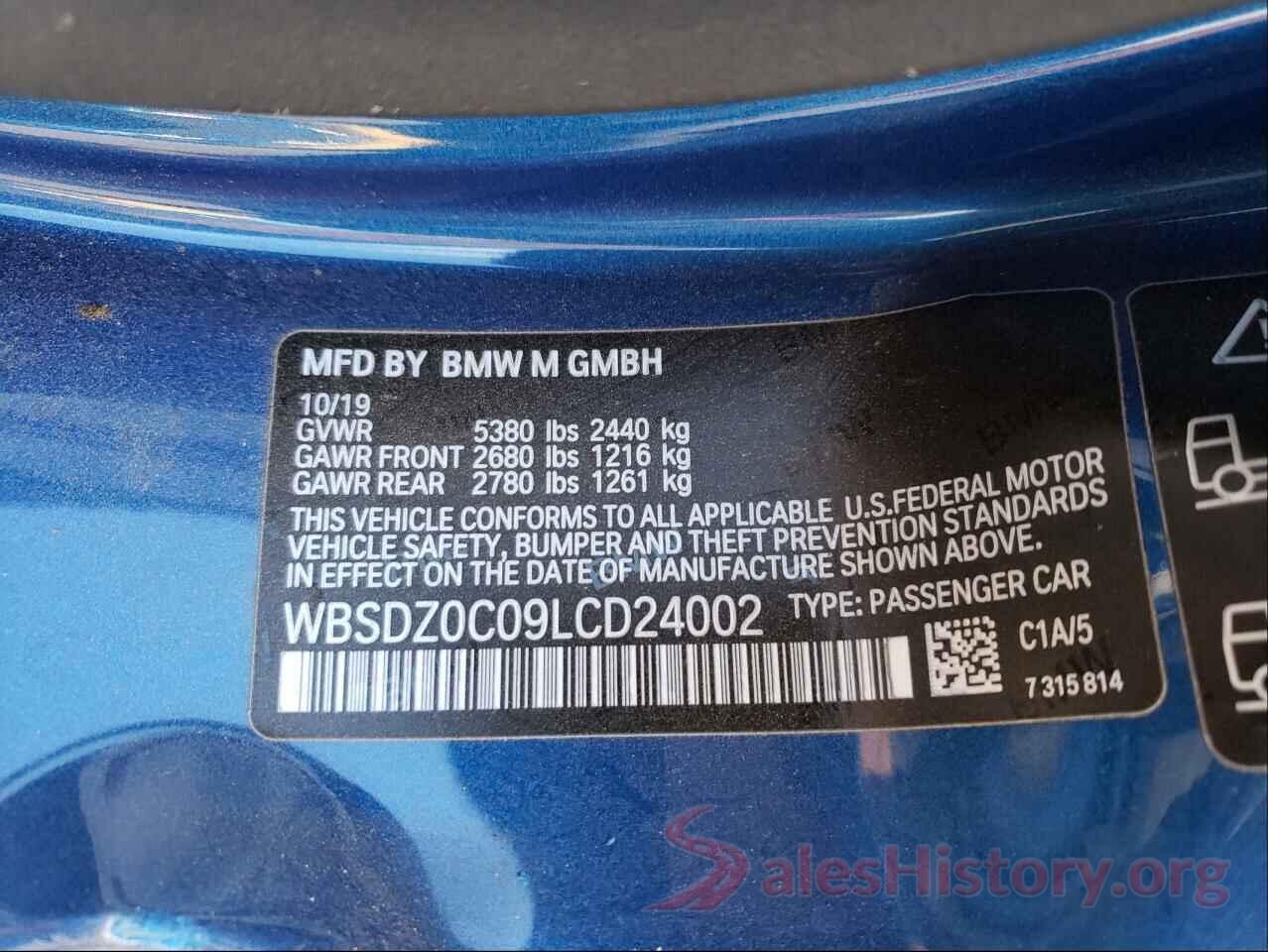 WBSDZ0C09LCD24002 2020 BMW M8