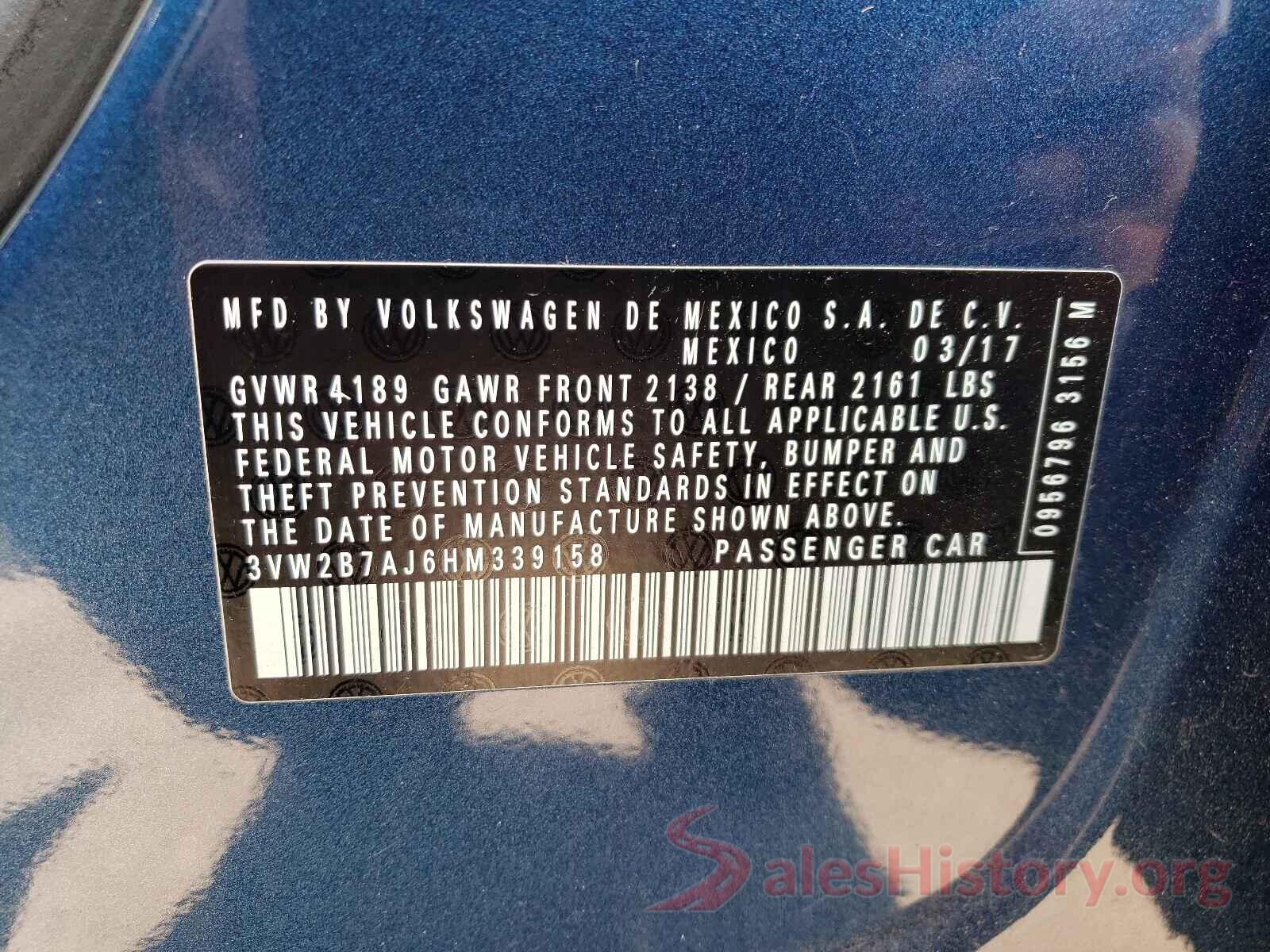 3VW2B7AJ6HM339158 2017 VOLKSWAGEN JETTA