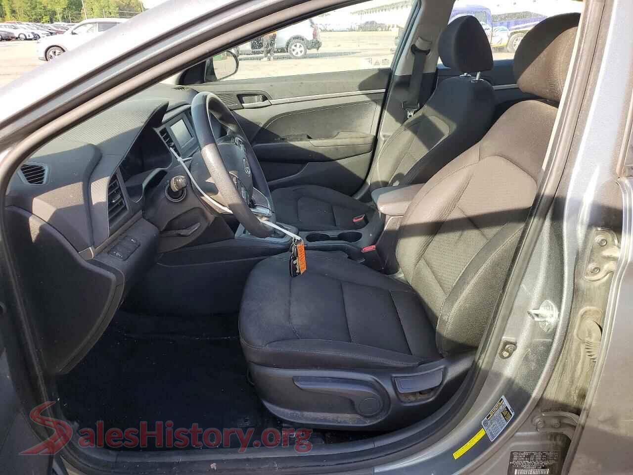 2019 HYUNDAI ELANTRA VIN KMHD74LF2KU777274, engine bay