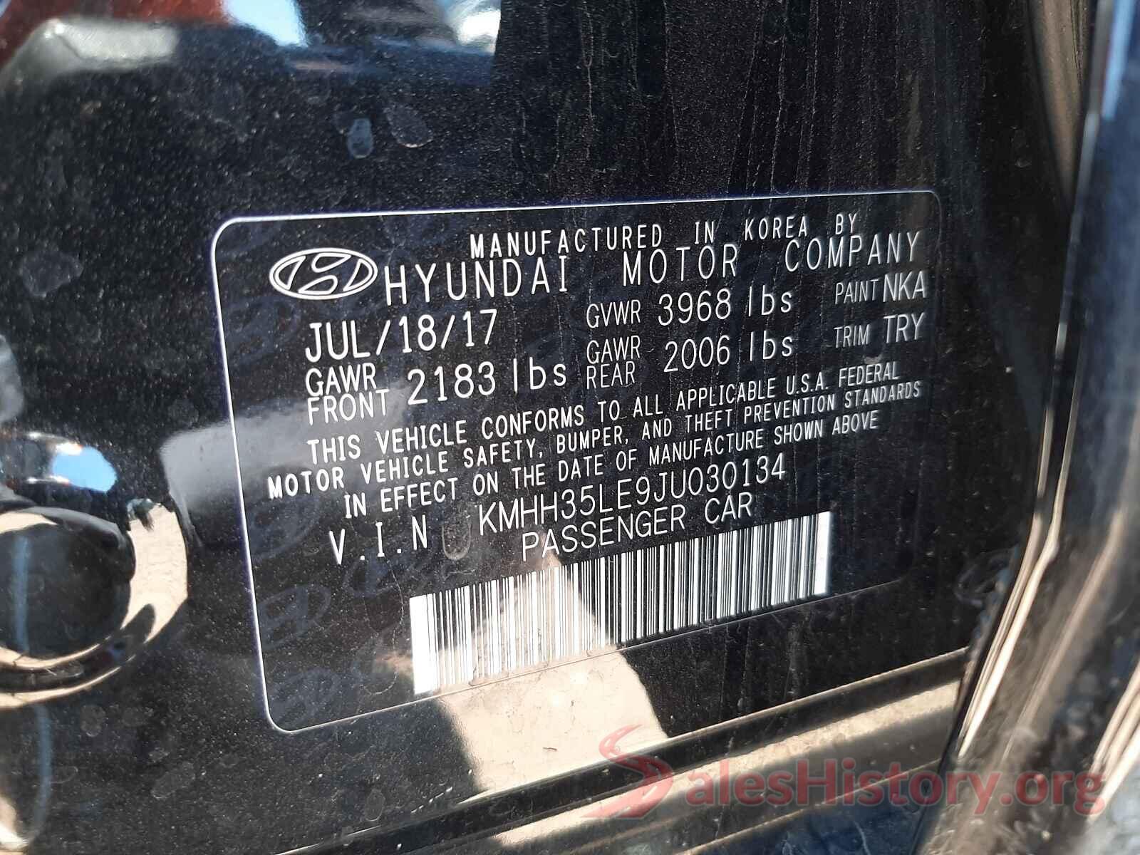 KMHH35LE9JU030134 2018 HYUNDAI ELANTRA