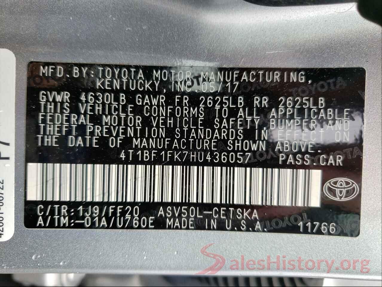 4T1BF1FK7HU436057 2017 TOYOTA CAMRY