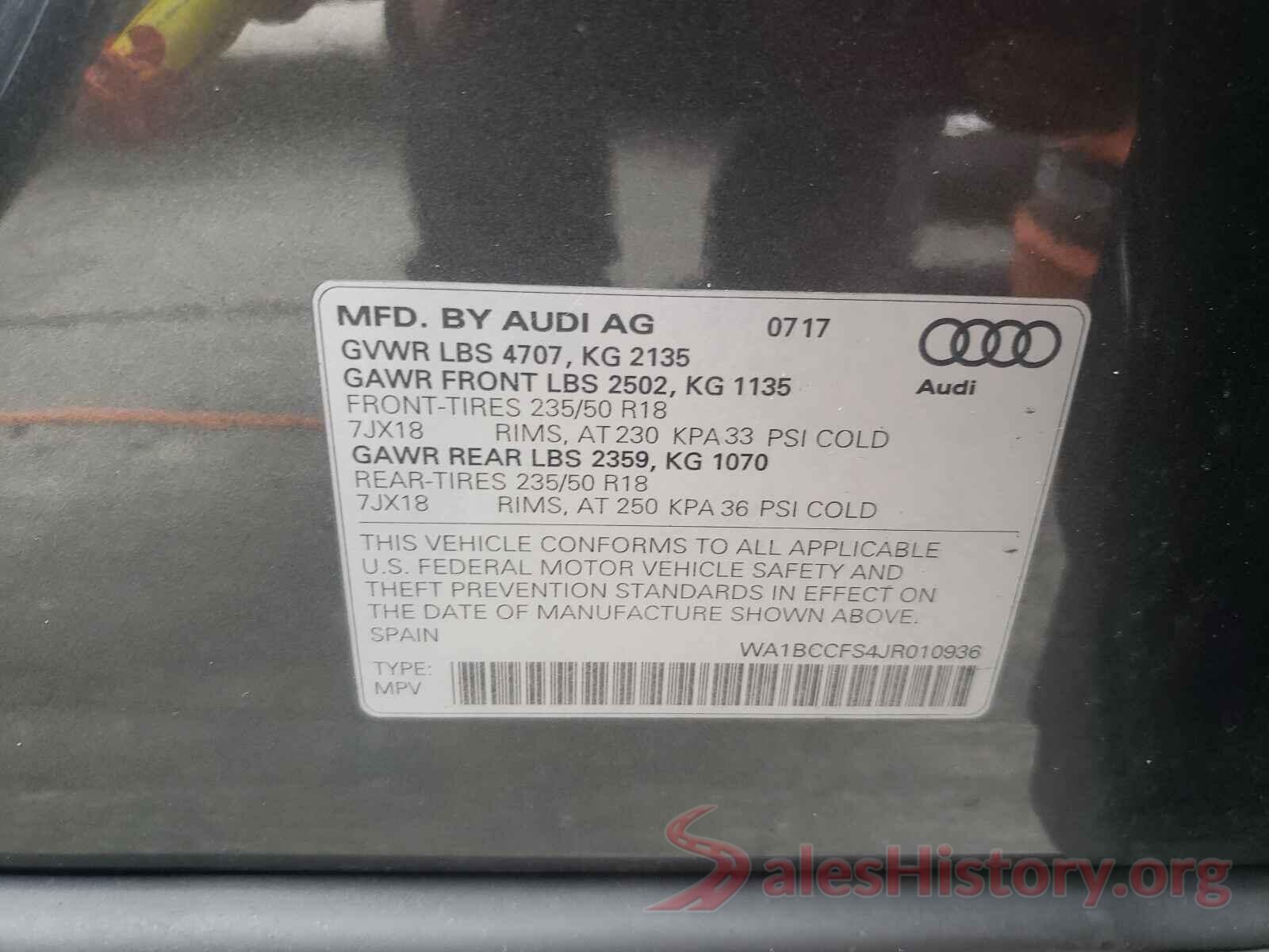 WA1BCCFS4JR010936 2018 AUDI Q3