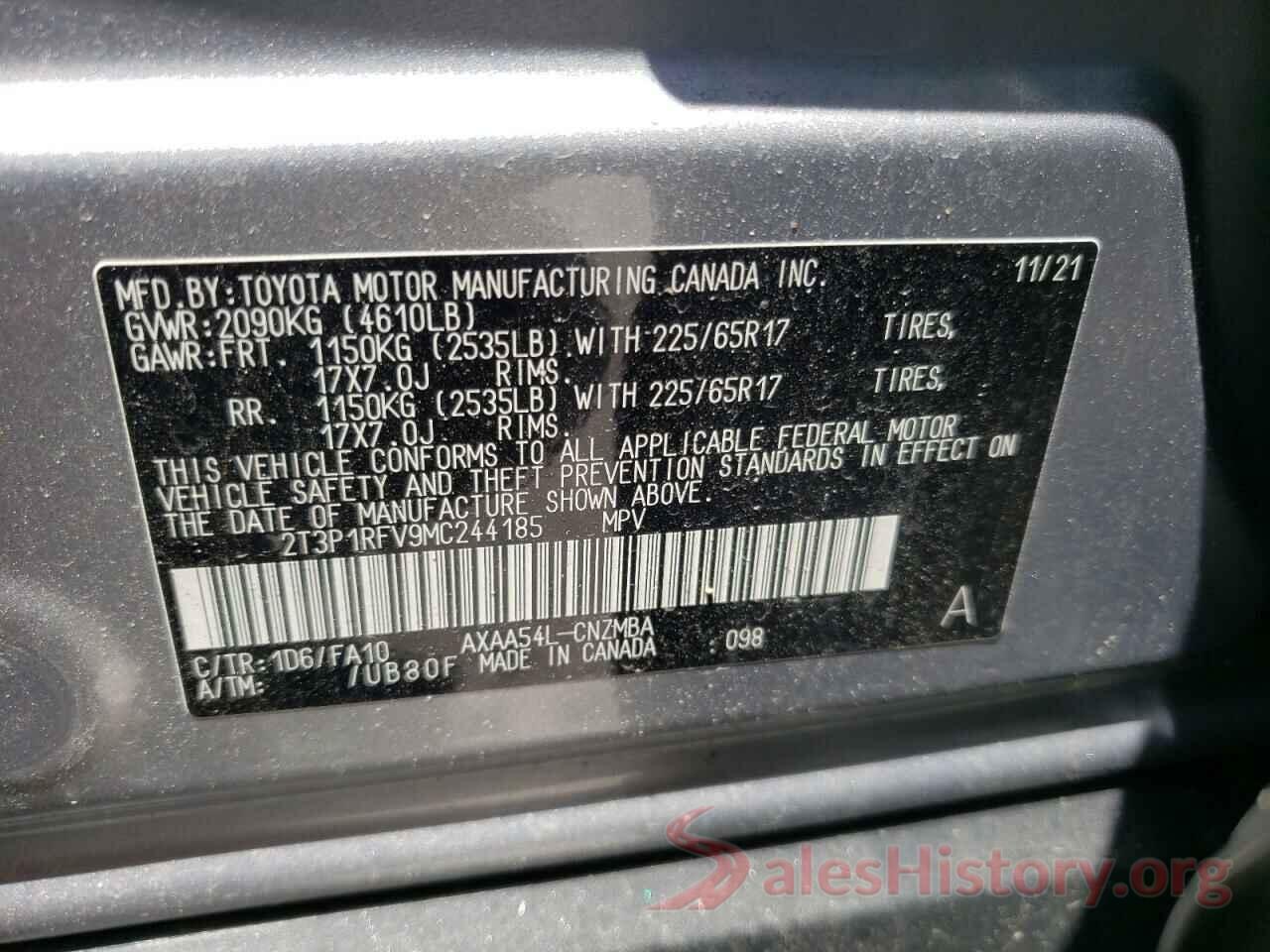 2T3P1RFV9MC244185 2021 TOYOTA RAV4