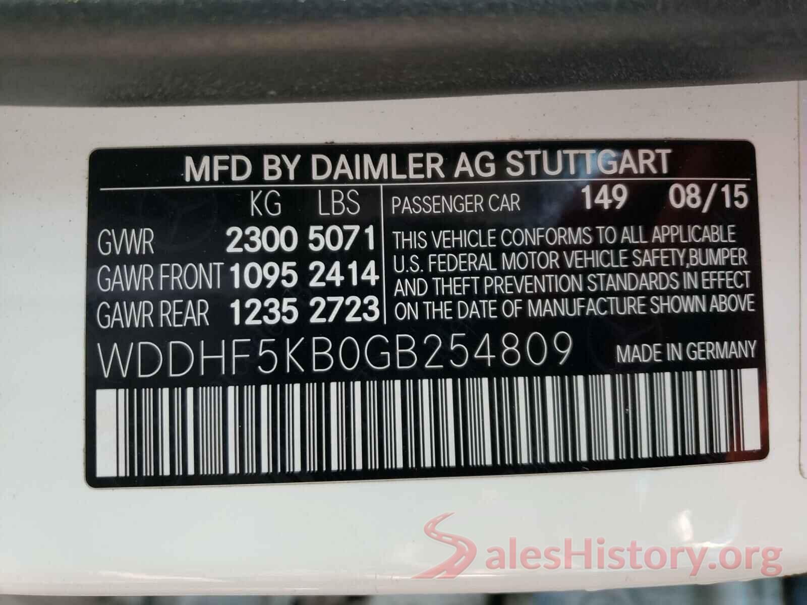 WDDHF5KB0GB254809 2016 MERCEDES-BENZ E CLASS