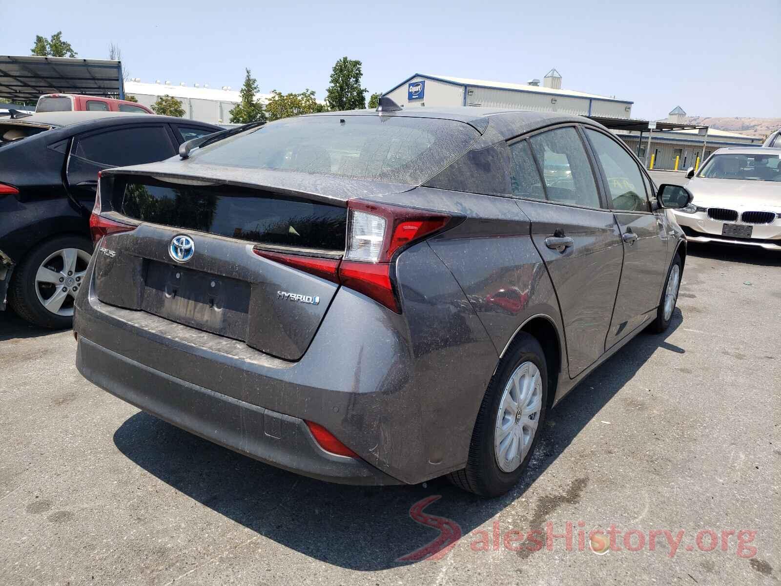 JTDKARFU2K3070184 2019 TOYOTA PRIUS