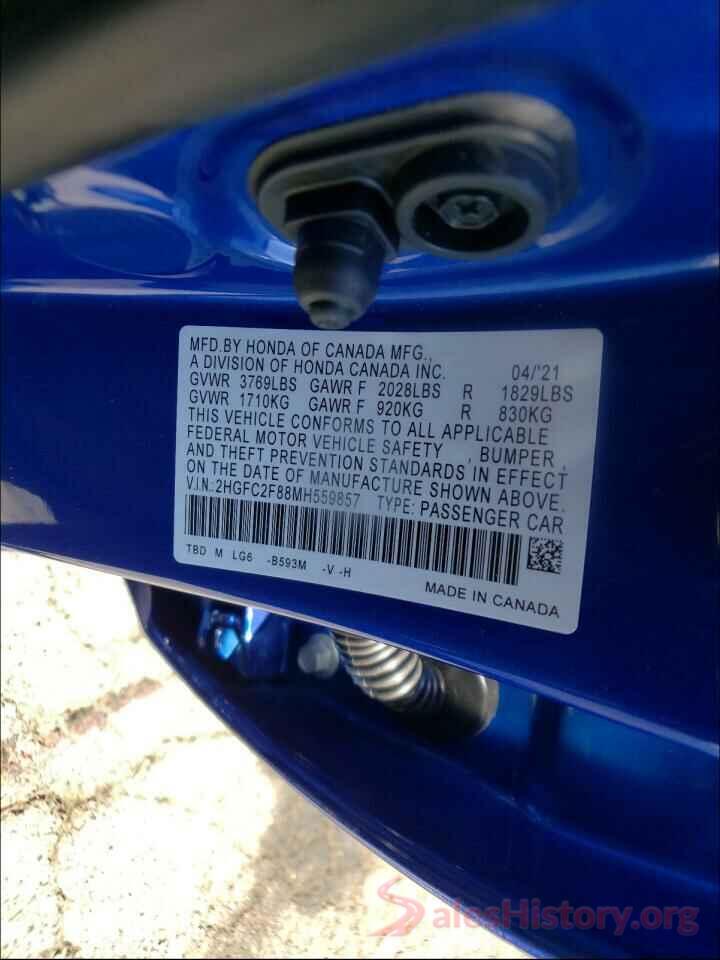 2HGFC2F88MH559857 2021 HONDA CIVIC